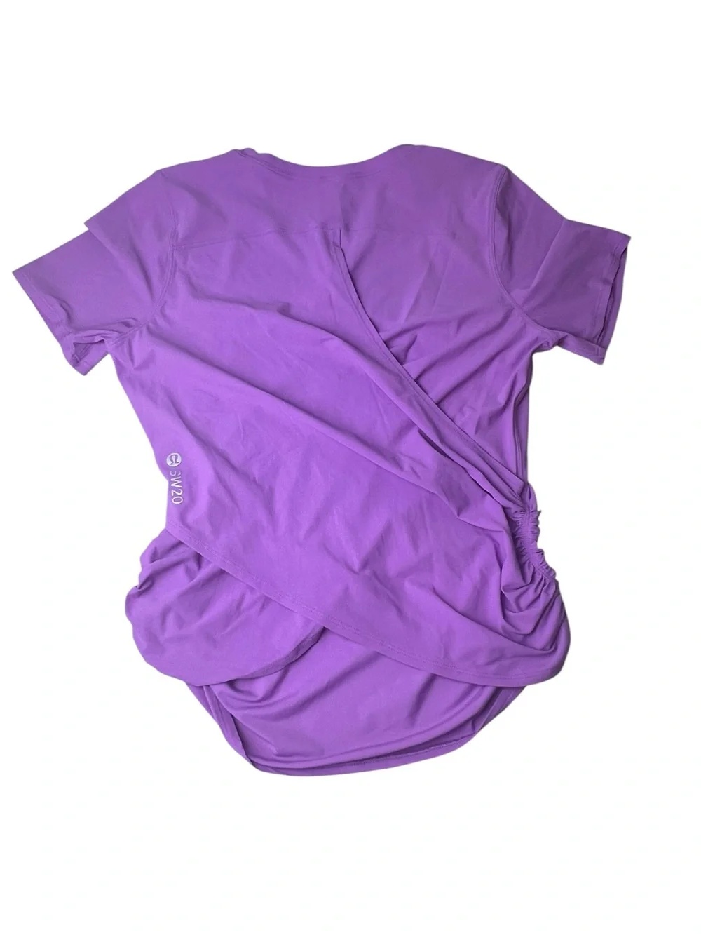 Lululemon Seawheeze 2020 Run Off Route Purple Ruched Side Women’s Size 8 Top